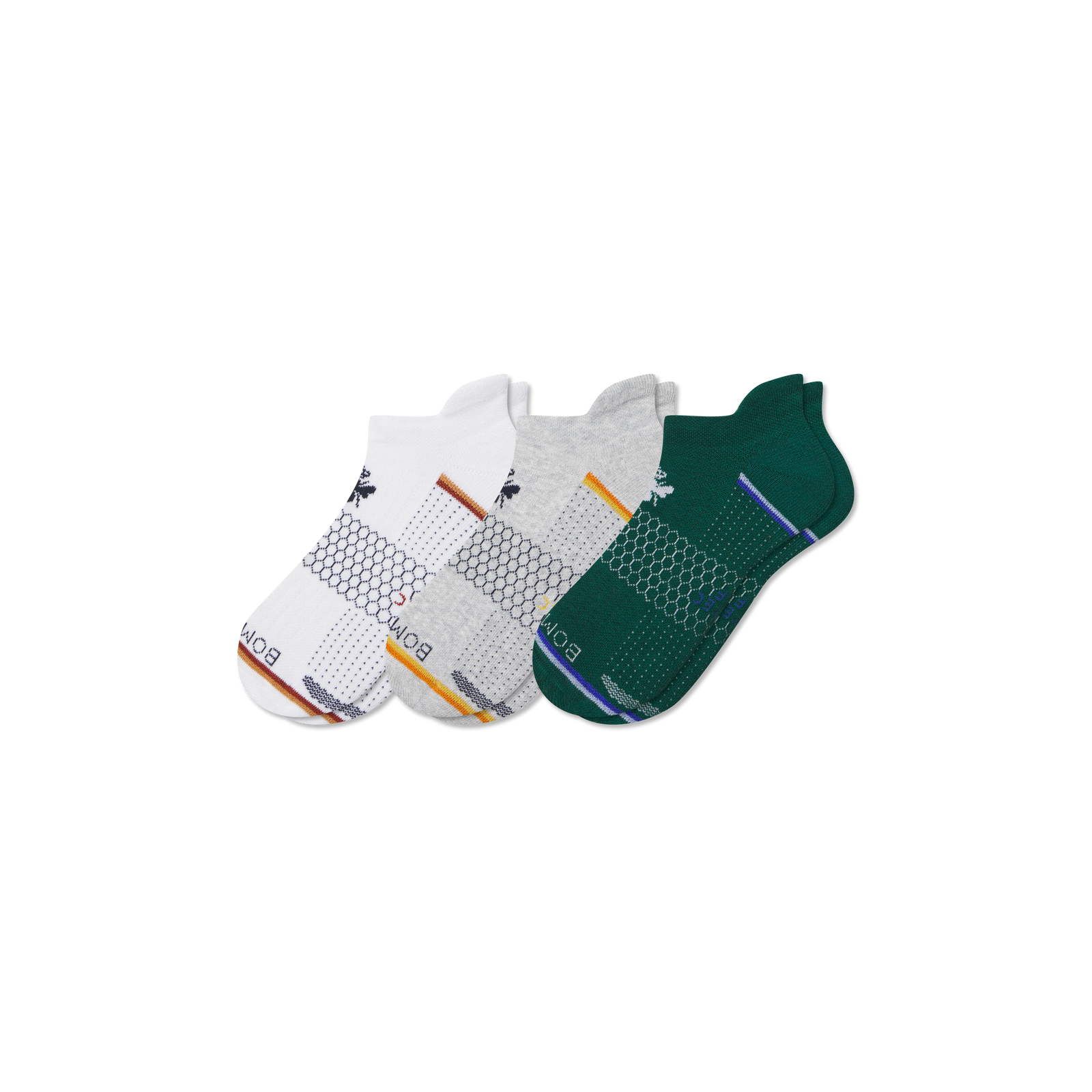 Men's Golf Ankle Sock 3-Pack - white vivid red mix
